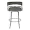 Armen Living Prinz 26" Counter Height Swivel Gray Faux Leather and Brushed Stainless Steel Bar Stool LCPRBAGRBS26 - alternate 7